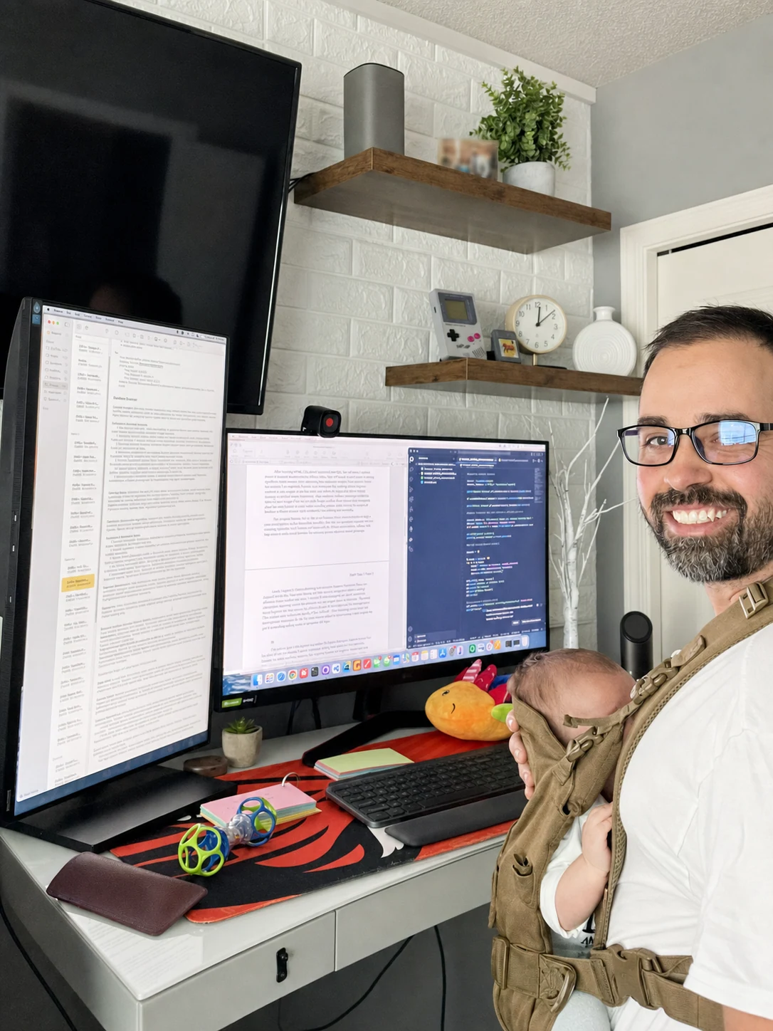 Mason Meyer working at his desk